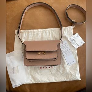Marni Trunk Bag Mini Brown Sugar beige gold hardware Nude